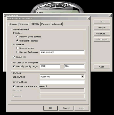 You'll need to enter these settings if you want to use a STUN server