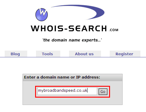 Whois frontpage