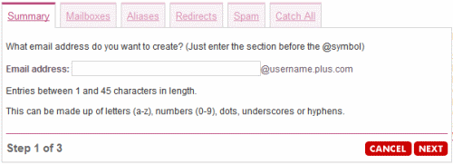 Enter your new email address, note that you should only enter the part before the @ sign.