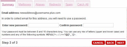 Choose a password for your new mailbox.