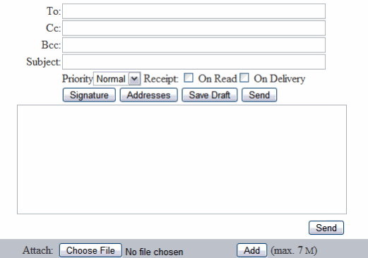 Webmail - Compose screen