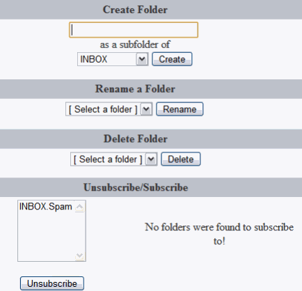 Webmail - folders