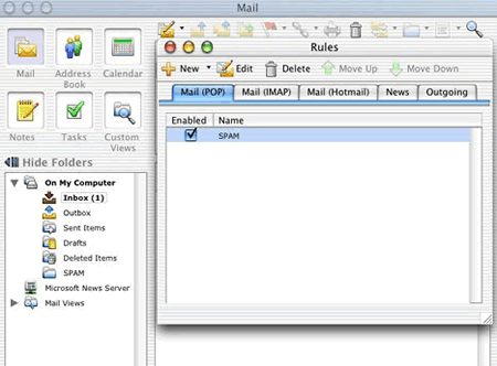 Entourage - Folders - Spam