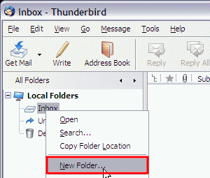Thunderbird - Create Folder