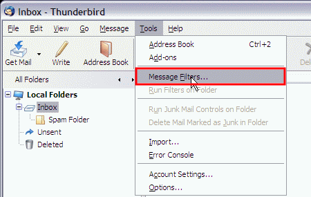 Thunderbird - Message Filters