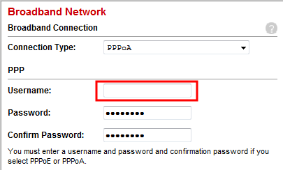 Username and password