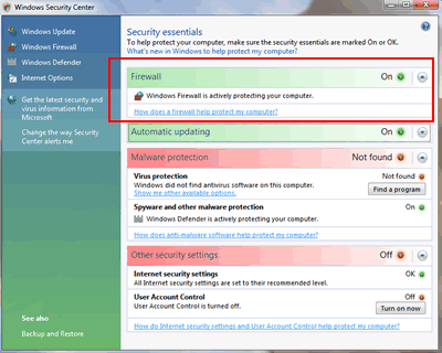 Windows Vista - Control Panel