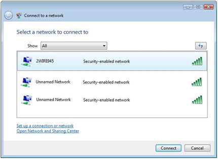 select a
wireless network